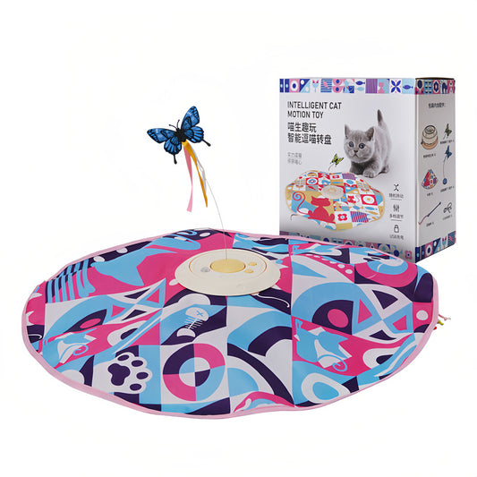 Pet toy rotating disc cat teaser stick automatic electric infrared sensor intelligent entertainment multi-functional self-entertainment play cat toy