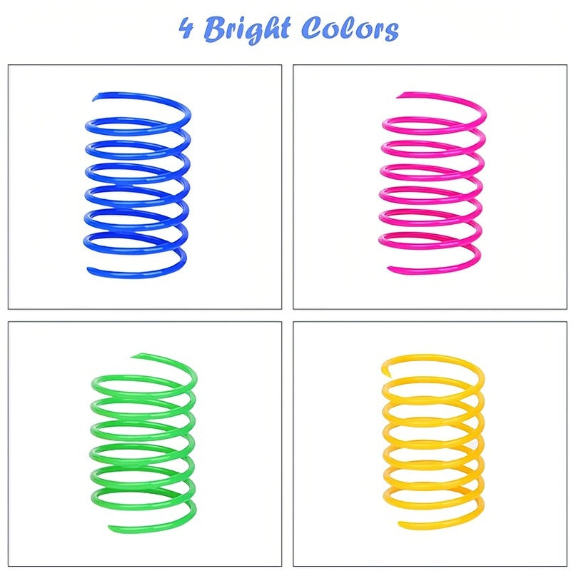 YOMI PET Cat Colorful Spiral Springs Cat Creative Toys for Kitten Birthday, Durable Heavy Plastic Interactive Acc to Kill Time and Keep Fit for Swatting, Biting, Hunting Kitten